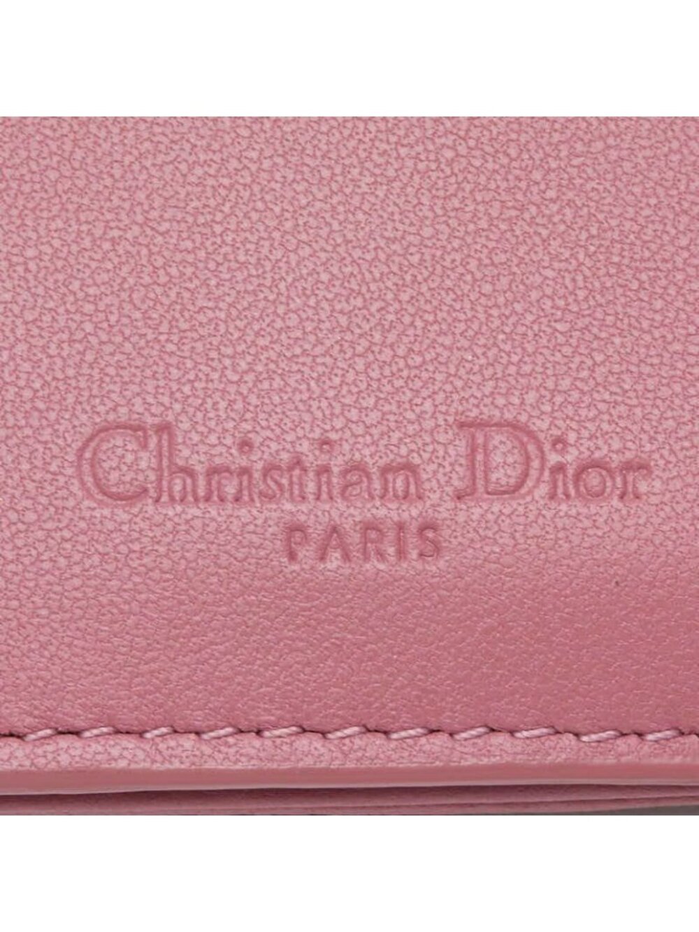 Dior Compact Wallet Cannage Stitch Trifold Pink Leather 1 - Picture 8 of 10